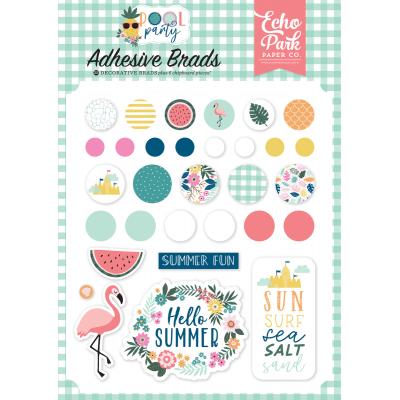 Echo Park Pool Party Embellishments - Adhesive Brads